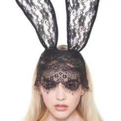 Kayso Black Lace Bunny Ears Accessories