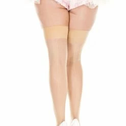 Music Legs Hosiery Plus Size Backseam Sheer Thigh Highs