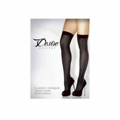 Desire Hosiery Classic White Opaque Thigh High Stockings