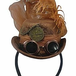 The Chocolate Walrus Accessories Brown Mini Steampunk Hat